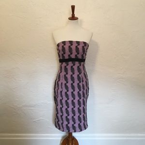 Wool Strapless Houndstooth Dress. Size 2.